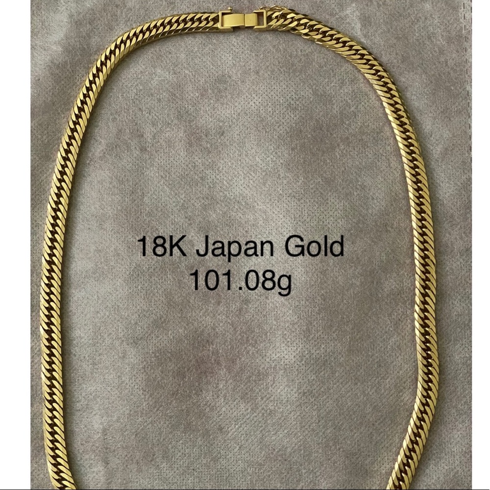 Real Solid Japan 18K gold necklace
